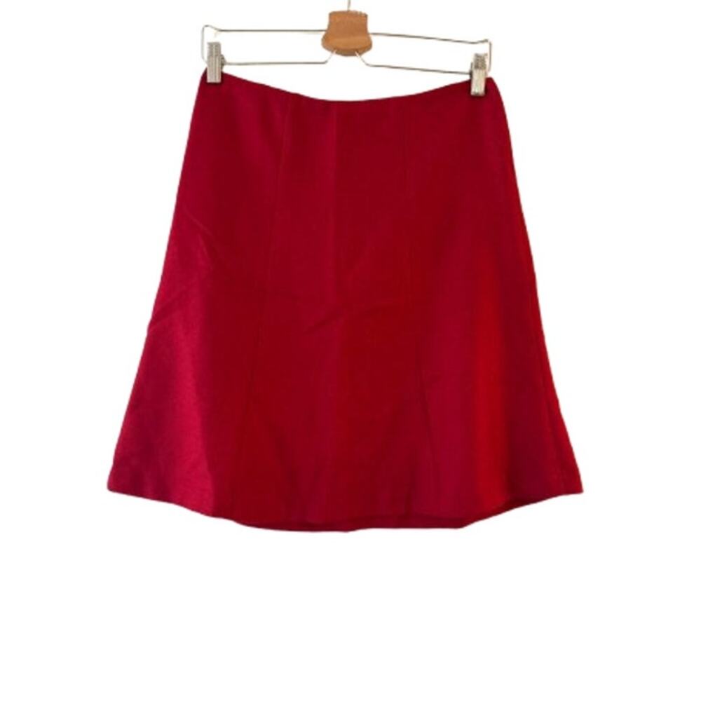 Brooks Brothers 346 Wool Blend A-Line‎ Skirt Size 2 Knee Length Lined Zipper Red